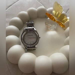 BCBG MaxAzria Crystal Floating Silver Watch
